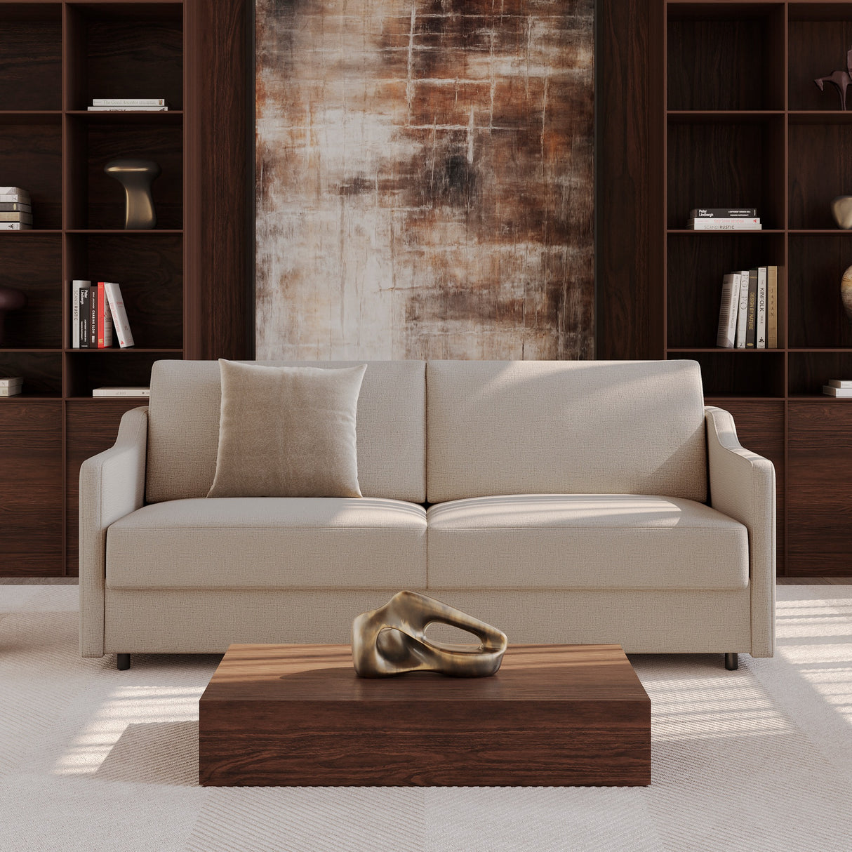 Carnell Queen Size Sofa Bed with Slope Arms