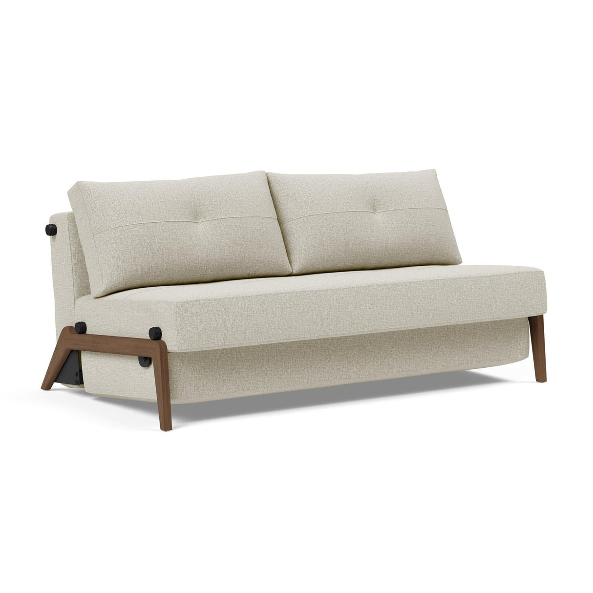 Cubed Queen Size Sofa Bed With Dark Wood Legs