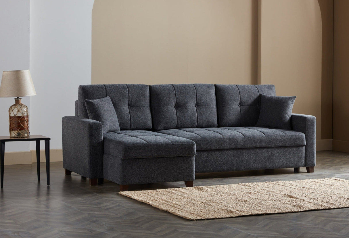 Mocca Modern Convertible Compact Sectional Sofa with Storage