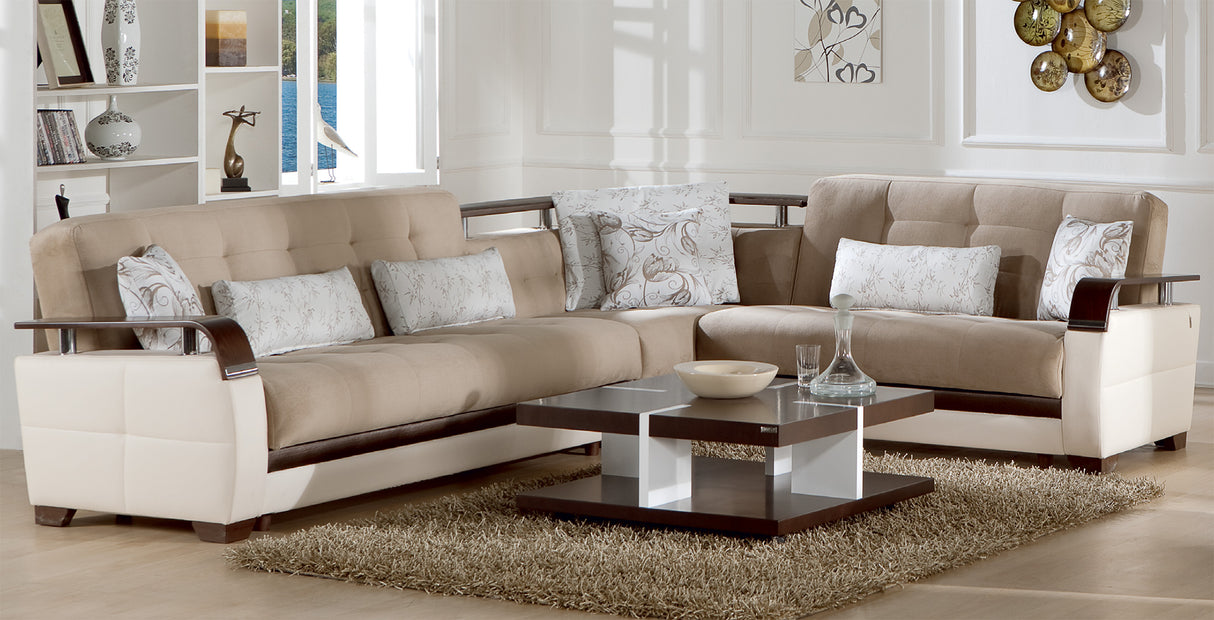 Natural Reversible Sectional Sleeper