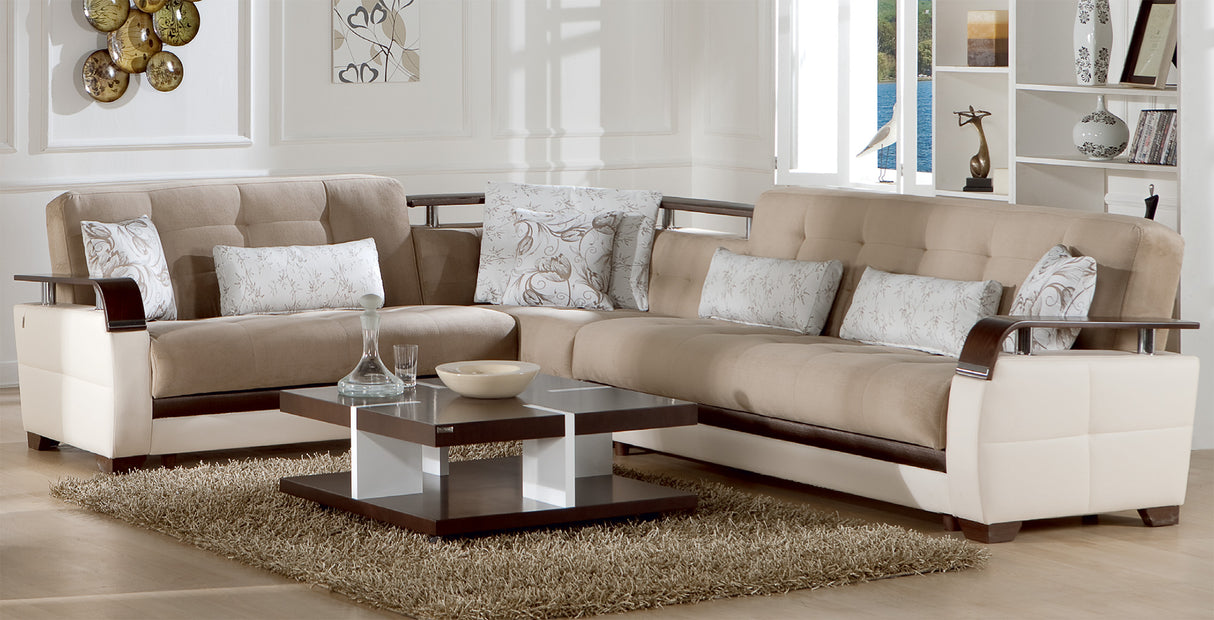 Natural Reversible Sectional Sleeper