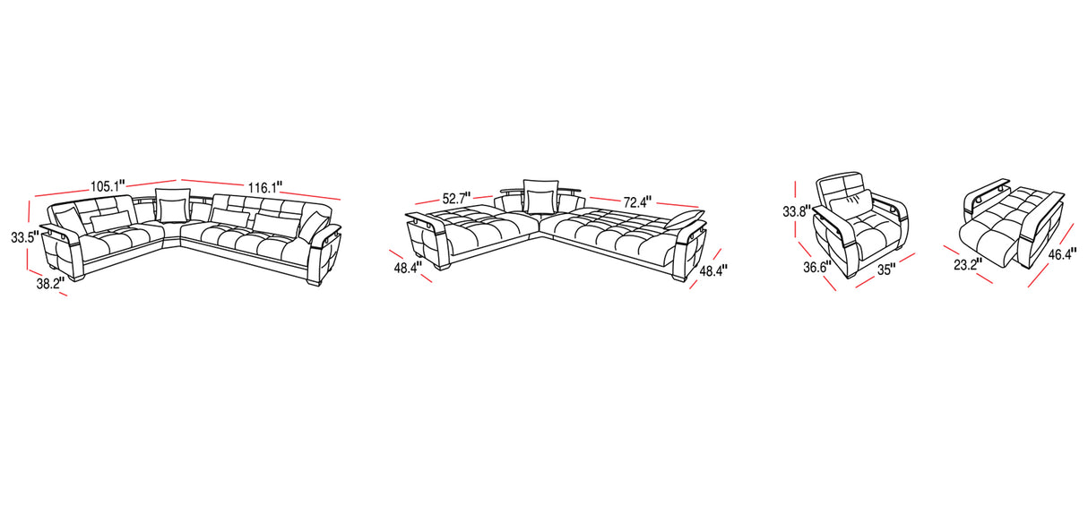 Natural Reversible Sectional Sleeper