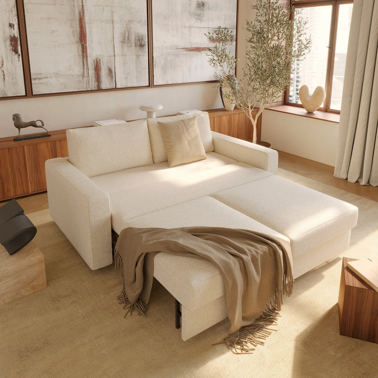 Neah Queen Size Sofa Bed with Standard Arms