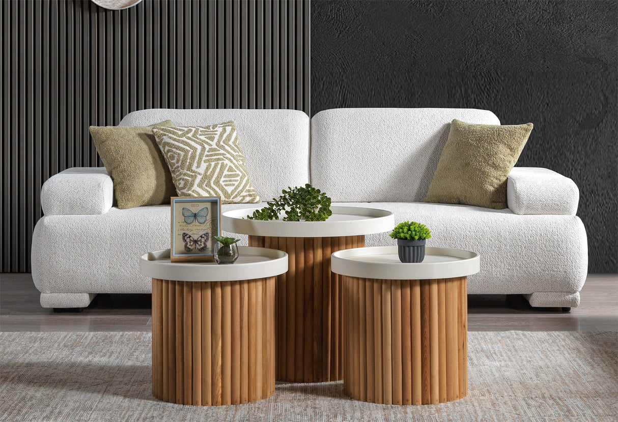 Pablo Modern Loveseat (White Boucle)