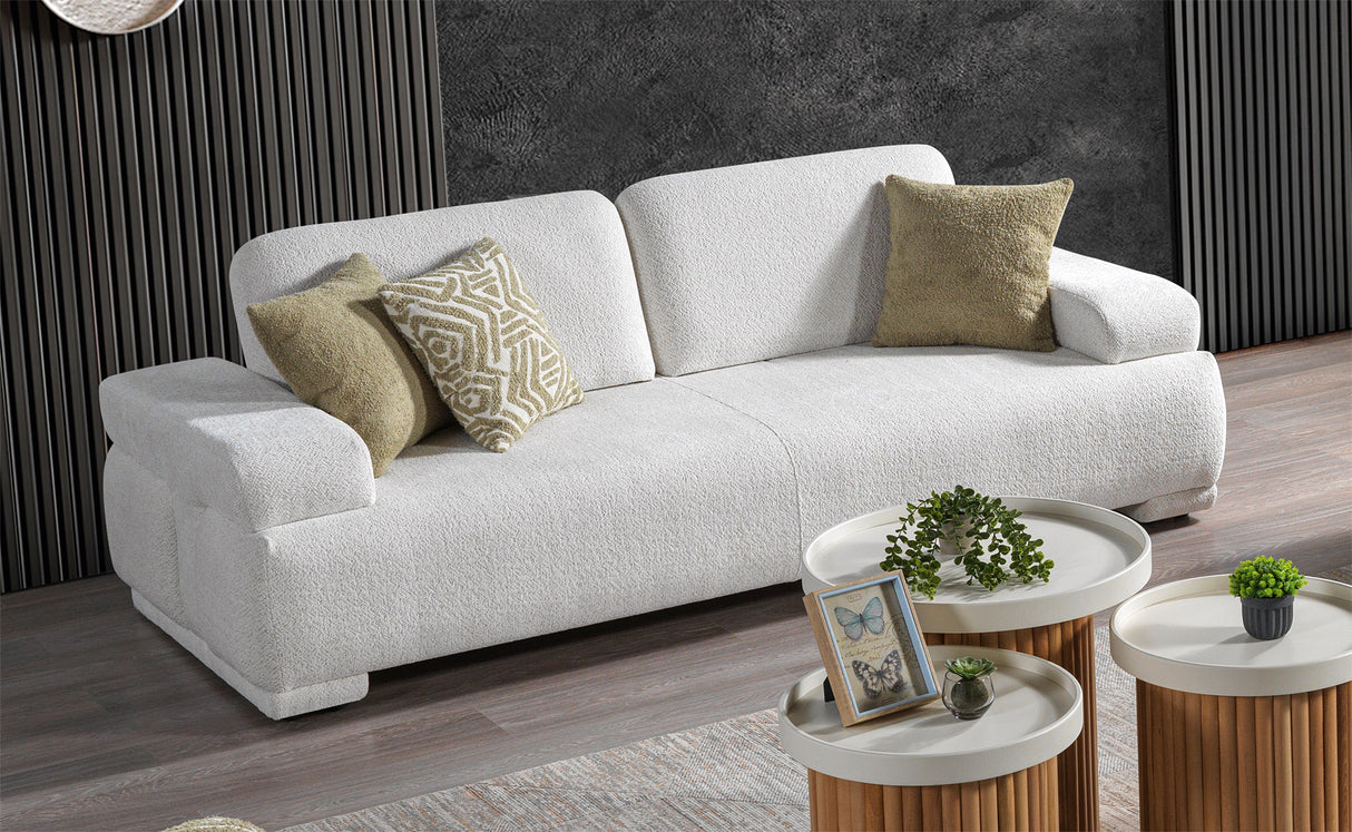 Pablo Modern Loveseat (White Boucle)