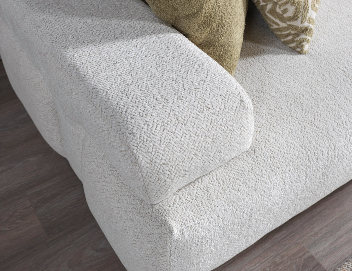 Pablo Modern Sofa & Loveseat Set (White Boucle)