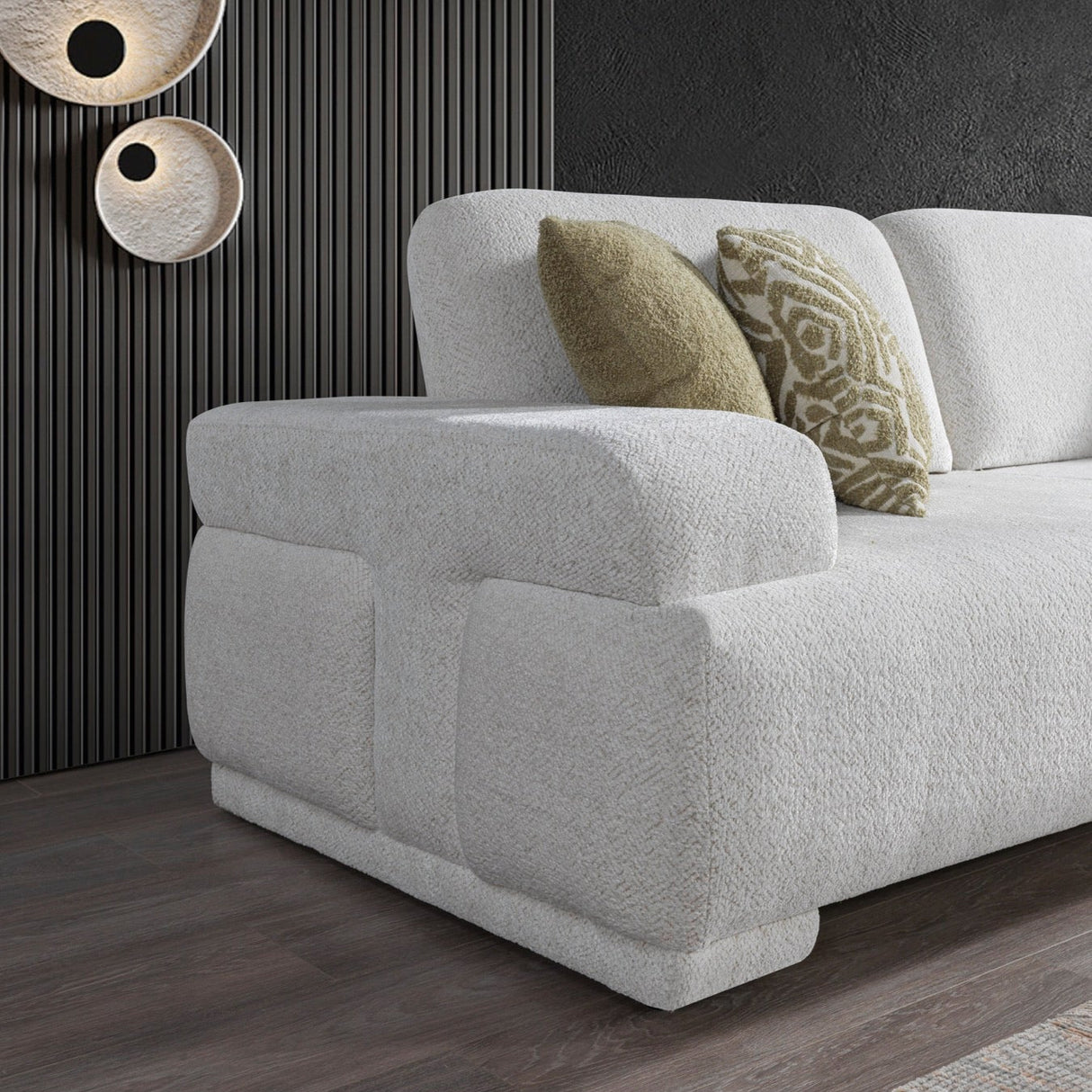 Pablo Modern Sofa & Loveseat Set (White Boucle)