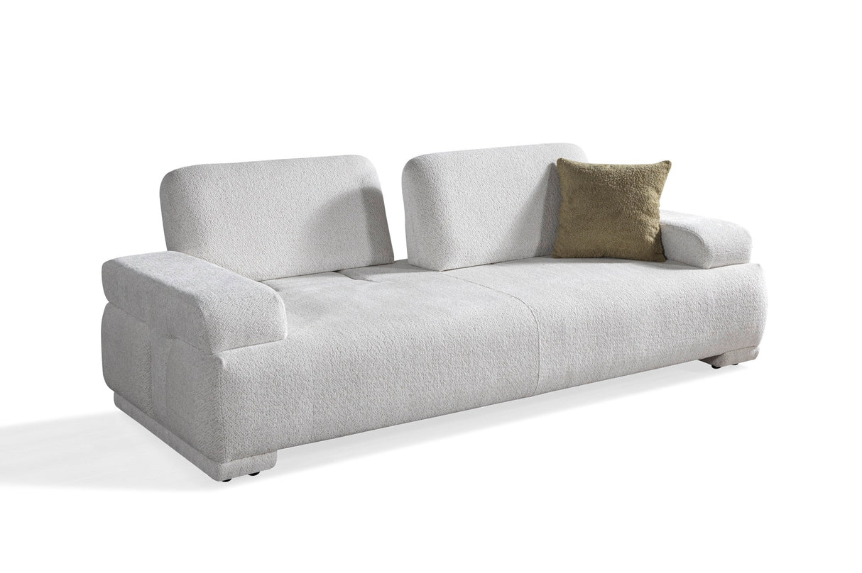 Pablo Modern Sofa & Loveseat Set (White Boucle)