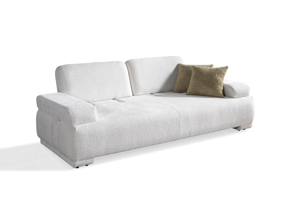 Pablo Modern Sofa & Loveseat Set (White Boucle)
