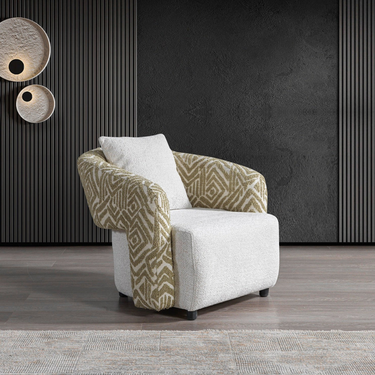 Pablo Modern Sofa & Loveseat Set (White Boucle)