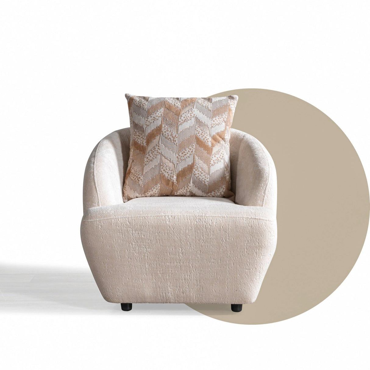 Trento Modern Sofa & Loveseat Set (Ivory Boucle)