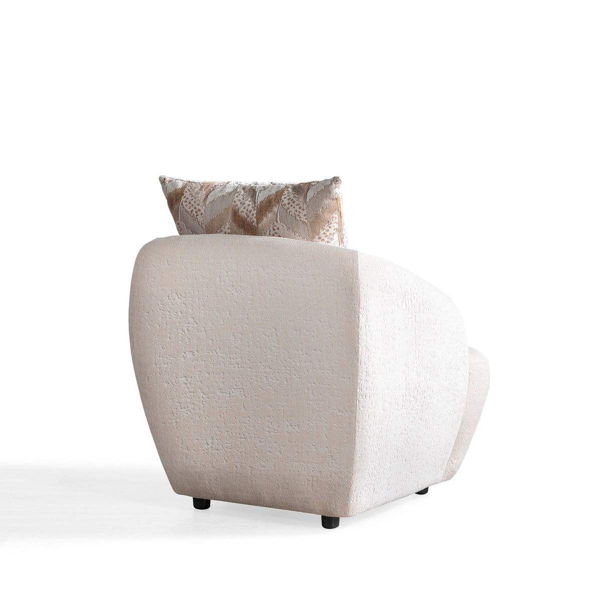 Trento Modern Sofa & Loveseat Set (Ivory Boucle)