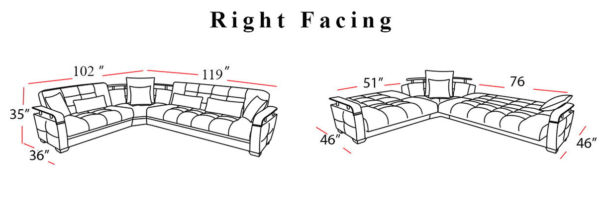Dogal Reversible Sectional Sleeper