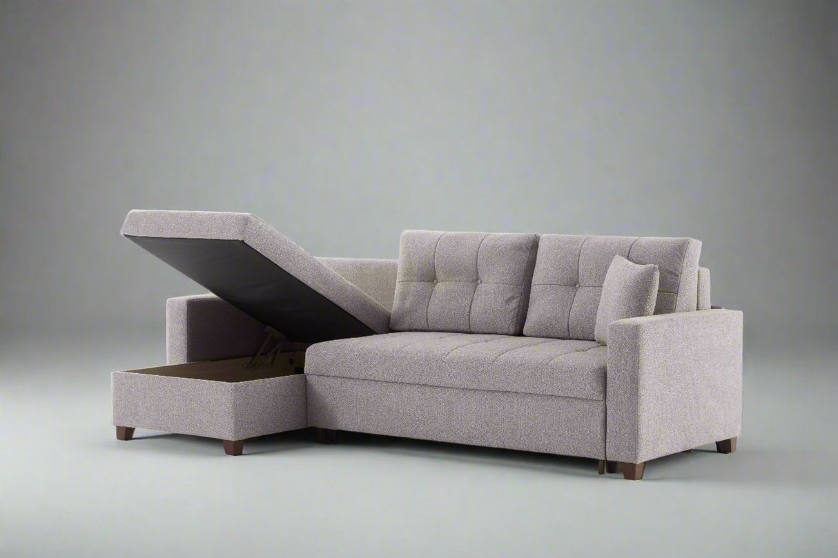 Mocca Modern Convertible Compact Sectional Sofa with Storage