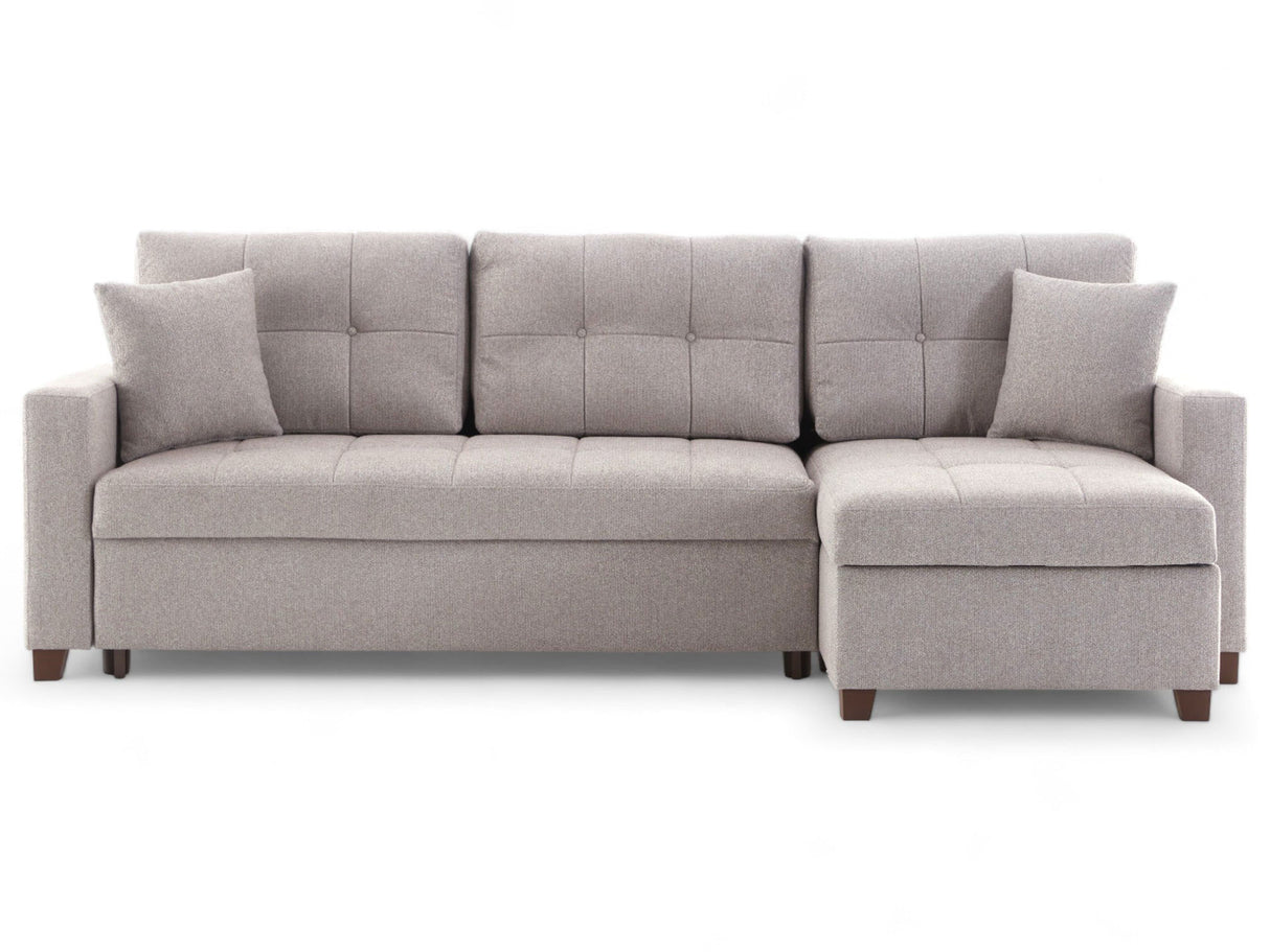 Mocca Modern Convertible Compact Sectional Sofa with Storage