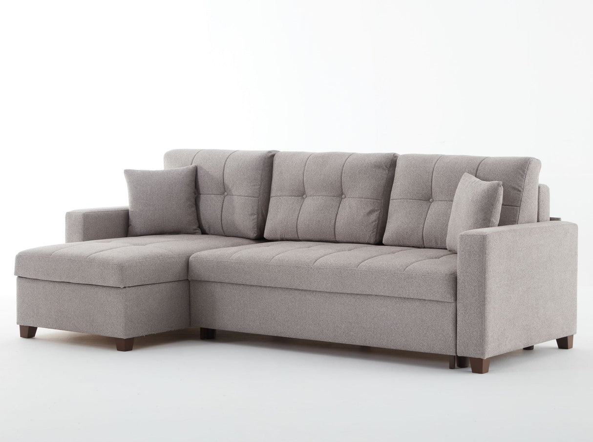 Mocca Modern Convertible Compact Sectional Sofa with Storage