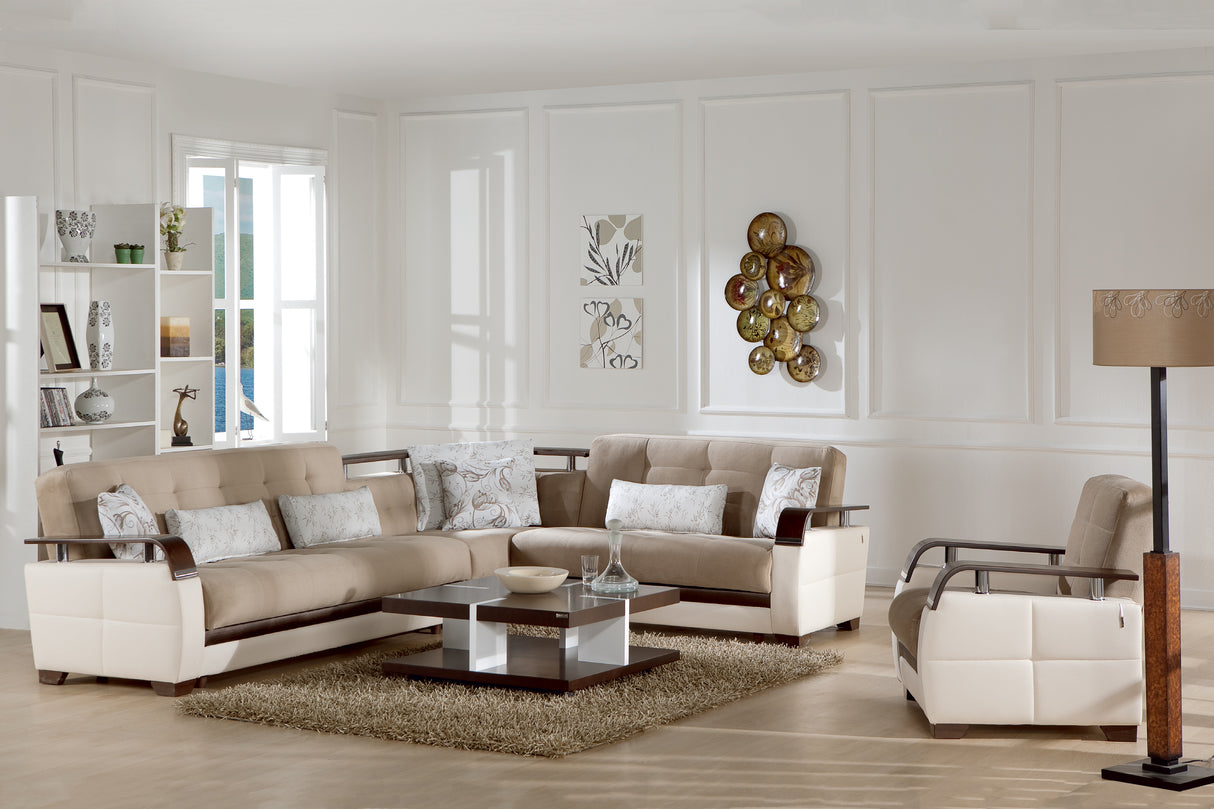 Natural Reversible Sectional Sleeper