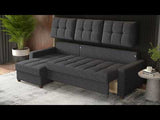 Mocca Modern Convertible Compact Sectional Sofa with Storage