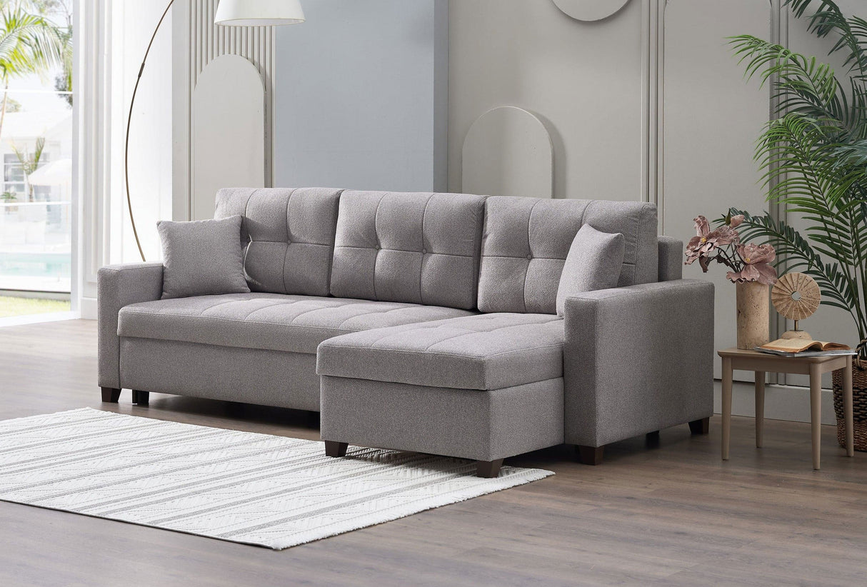 Mocca Modern Convertible Compact Sectional Sofa with Storage