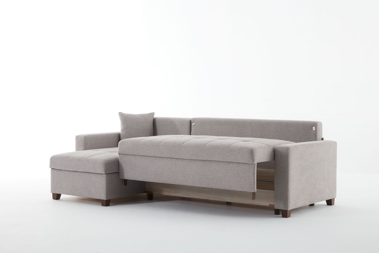 Mocca Modern Convertible Compact Sectional Sofa with Storage