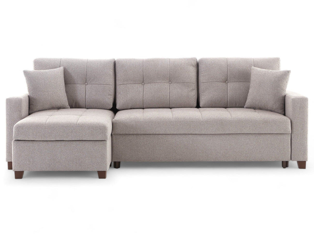 Mocca Modern Convertible Compact Sectional Sofa with Storage